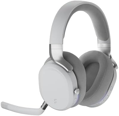 Fractal Design Scape Light - Wireless PC Gaming Headset - Detachable Flip-to-Mute Microphone with Noise Cancellation - Battery Life Up to 40 Hours - Configurable Ambient Lighting - Gray - Image 6